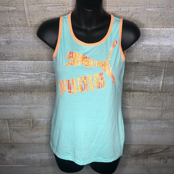Puma Tops - Puma baby blue orange workout active tank top